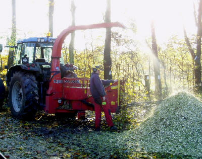 versnipperen van takken en resthout