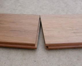 Jatoba met kopse mes-en-groef